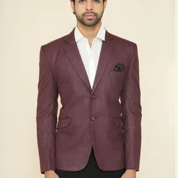 House of Pataudi Notched Lapel Pure Cotton Tailored-Fit Single-Breasted Blazer-image-53