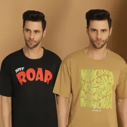 Vimal Jonney Black & Green Regular Fit Printed T-Shirt-picture-40