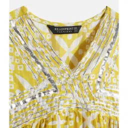 READIPRINT FASHIONS Kids Mustard Printed Kurti with Sharara image 4