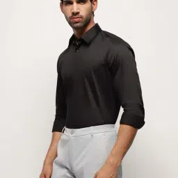 Subtract Black Cotton Slim Fit Shirt image 3