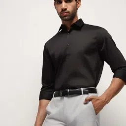 Subtract Black Cotton Slim Fit Shirt image 4