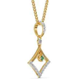 Emori 14k Yellow Gold & Diamond Elegant Emerald Pendant-picture-26