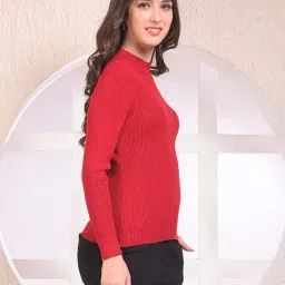 Crimsoune Club Maroon Blended Regular Fit Sweaters image 4
