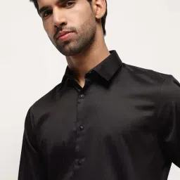 Subtract Black Cotton Slim Fit Shirt image 5