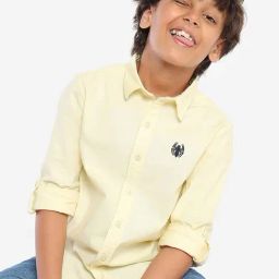 Bonkids Boys Standard Spread Collar Roll-Up Sleeves Cotton Casual Shirt-picture-27