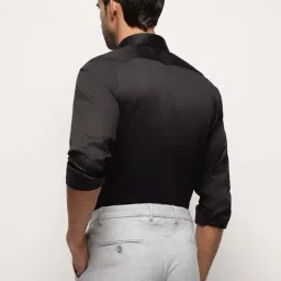 Subtract Black Cotton Slim Fit Shirt image 2