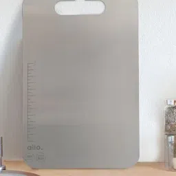 ALLO Premium Stainless Steel Chopping Board with Handle (36 x 25 cm) ¿ Large Heavy-Duty Metal Cutting Board for Kitchen, Knife Friendly | Vegetable & Fruit Cutter SS Pad-picture-28