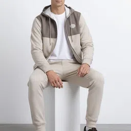 Octave Men Colourblocked Hooded Sweatshirt image 4