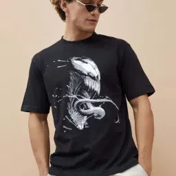 Fame Forever By Lifestyle Black Cotton Relaxed Fit Printed T-Shirts-picture-19