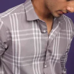 Rare Rabbit Purple Regular Fit Checks Shirt image 5