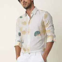 Rare Rabbit Green Regular Fit Abstract Shirt-image-44