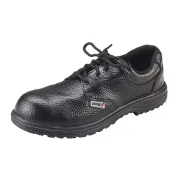 Udyogi Steel Toe Safety Shoes PVC Sole Single Density Low Ankle Black Synthetic Barton Print Size UK5, UFORCE 1010-picture-40