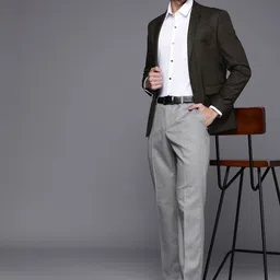 Louis Philippe Men Checked Slim Fit Single Breasted Blazer image 4