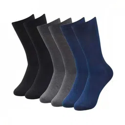 Akeeta Pack Of 3 Pure Cotton Calf-Length Socks-picture-13