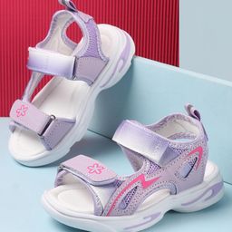 Cute Walk by Babyhug Sandals with Velcro Closure Floral Print - Purple-picture-21