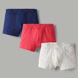 kookie kids india Kookie Kids Cotton Spandex Knit Solid Trunks Pack of 3 - Red White & Royal Blue-picture-6