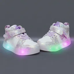 NEW STEPS Butterfly Applique Detailed LED Velcro Closure Shoes - Purple-picture-17
