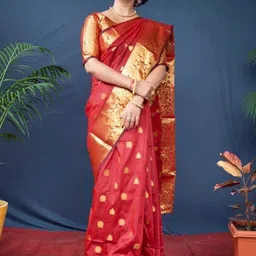 SP TEXTILE CLOTHES Ethnic Motifs Woven Design Saree with Blouse Piece-image-76