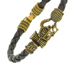 Divine souvenirs Unisex Gold-Plated Wraparound Leather Bracelet-picture-27