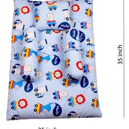 Mittenbooty Baby Bolster Bed Set Lion Print-Blue image 3