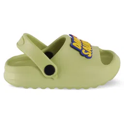SHOES FOR JUNIORS Dinosaur Text Applique Detailed With Sling Back Clogs - Green image 4