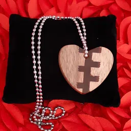 M Men Style Stainless Steel Geometric Long Bar Wood and Green Wood Resin Boho Pendant image 2