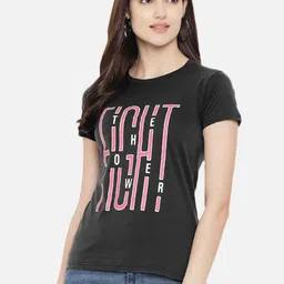 Dreambe Women Typography Printed T-shirt image 3