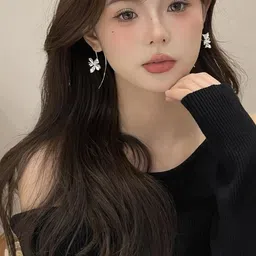 KRENOZ Silver-Plated Floral Textured Hook Design Drop Earrings image 2