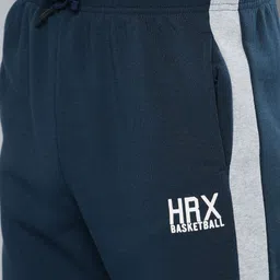 HRX by Hrithik Roshan Men Navy blue & Grey Colourblocked Bio-Wash BasketBall Tracksuit image 4