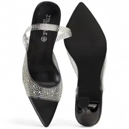 Truffle Collection Women's Black Sling Back Sandals image 4