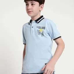 Octave Kids Deep Sky Cotton Graphics Polo T-Shirt image 4