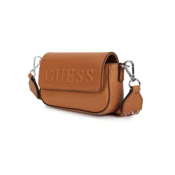 Guess Cognac Sandria Textured Cross Body Bag image 4