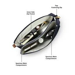 Lavie Navy Reese 2c Color Block Medium Leather Cross Body Bag image 4