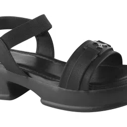 Shoetopia Women's Black Ankle Strap Sandals image 4