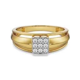EMORI Yellow Gold Dainty Diamond Band for Men image 2