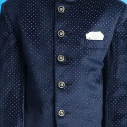 VASTRAMAY Boys Blue Solid Full Sleeves Jodhpuri image 4