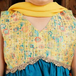 VASTRAMAY Girls Yellow Embroidery Lehenga Cholis image 4