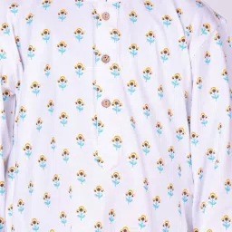 VASTRAMAY Boys White Cotton Printed Full Sleeves Kurta Sets image 4