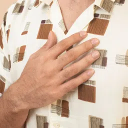 The Bleu Label Cream Cotton Slim Fit Printed Shirt image 4