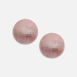 Sohi Women's Ribbed Stud Earrings  Blush Pink image 4