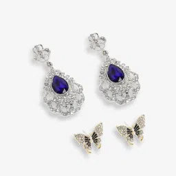 Sohi Contemporary Stud & Drop Earrings Combo image 4