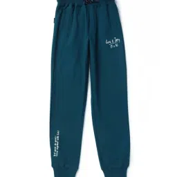 Gini & Jony Kids Teal Blue Cotton Regular Fit Trackpants-picture-35