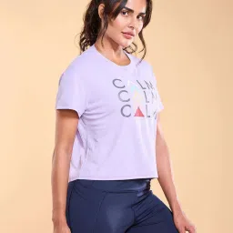 Enamor Purple Printed T-Shirt image 4