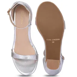 Clog London Women's Silver Ankle Strap Sandals image 4
