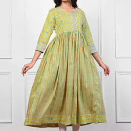 KANNAHI Print A-Line Maxi Dress-picture-13