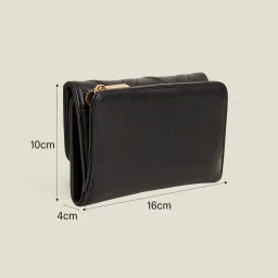 Accessorize London Black Textured Tri-Fold Wallet image 4