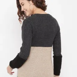 Crimsoune Club Grey & Beige Slim fit Sweater image 2