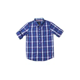 Allen Solly Junior Boys Blue Checks Full Sleeves Shirt-picture-16