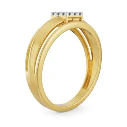 EMORI Yellow Gold Dainty Diamond Band for Men image 3