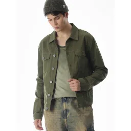 Jack & Jones Green Cotton Regular Fit Jacket image 4